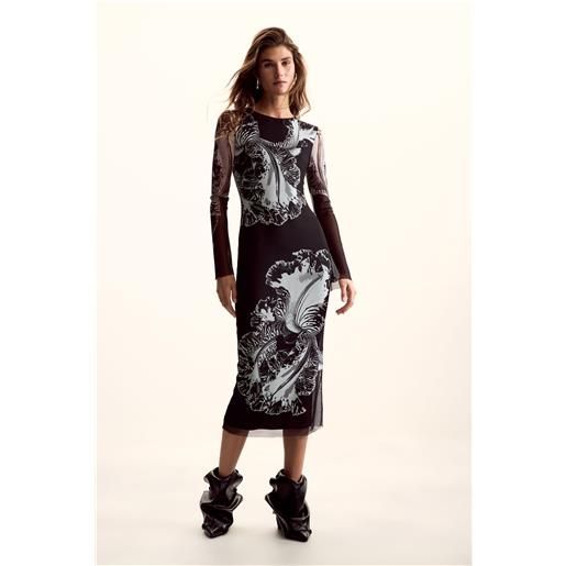 Desigual, abito disegnato da m. Christian lacroix, donna, poliestere, nero, l