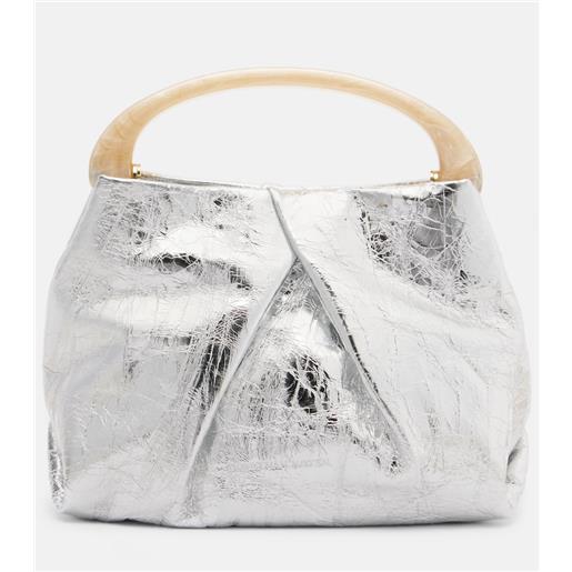 Dries Van Noten borsa crisp mini in pelle metallizzata