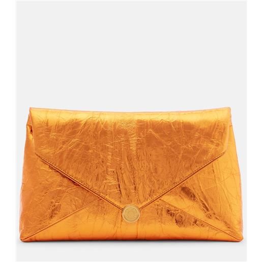 Dries Van Noten clutch envelope medium in pelle metallizzata
