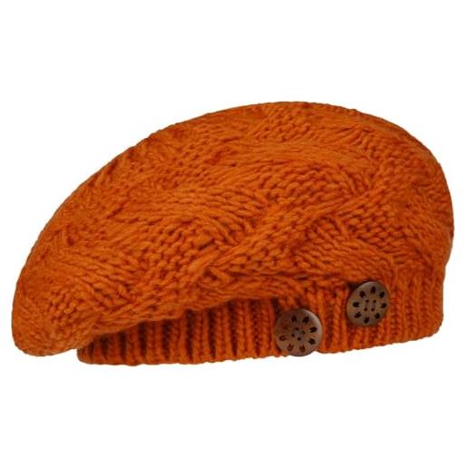 LIERYS jil berretto basco lavorato a maglia con bottoni lana vergine made in germany donna autunno inverno lilla taglia unica