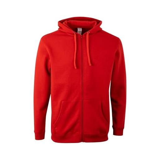 Mukua sf270u - felpa unisex con zip e cappuccio, colore: rosso, taglia l, rosso, l