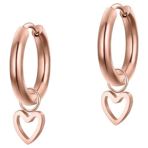 Orecchn da donna n oro banco 18 kt. a forma d Cuore tappabuch a