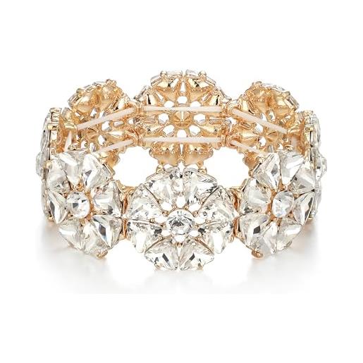 Ever Faith Braccialetto elastico da donna in stile Art Deco Prom con