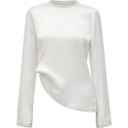 3.1 Phillip Lim top a maniche lunghe con cristalli - bianco