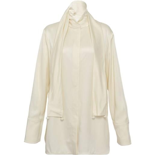 Jil Sander blusa drappeggiata - toni neutri