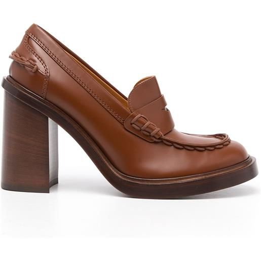 Tod's mocassini con punta smussata - marrone