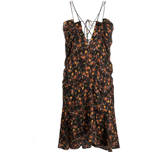 ISABEL MARANT abito a fiori con ruches - nero
