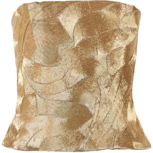 Carolina Herrera top con ricamo - oro