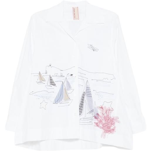 Antonio Marras camicia robespierre vela con stampa - bianco