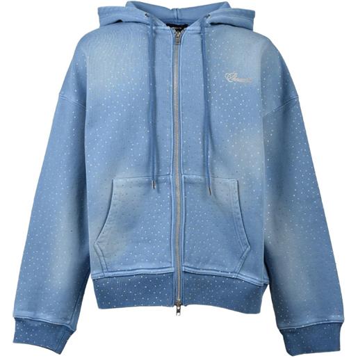BREATH felpa con zip e cappuccio - blu