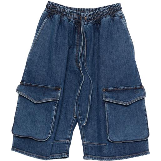 Nº21 shorts con tasche cargo e coulisse - blu