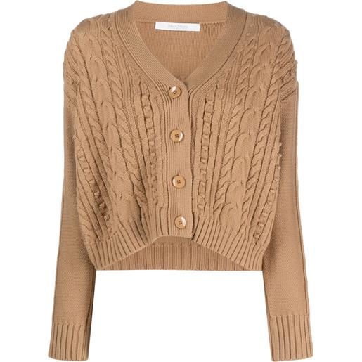 Max Mara cardigan con scollo a v - marrone