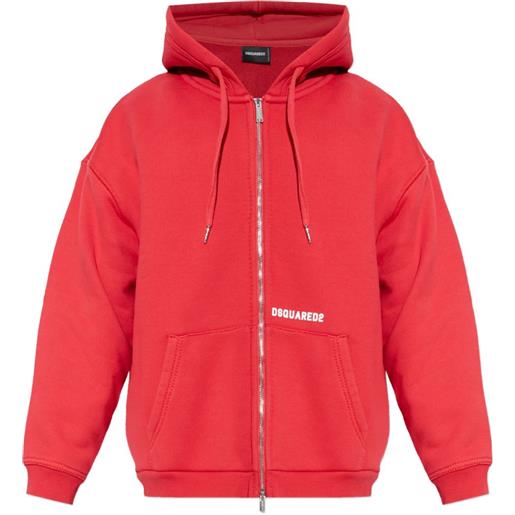 DSQUARED2 felpa con cappuccio e logo - rosso