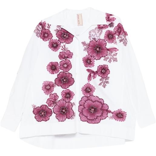 Antonio Marras camicia robespierre con decorazione a fiori - bianco