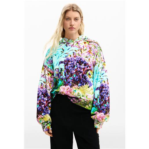 Desigual, felpa giardino selvatico, donna, cotone, nero, l