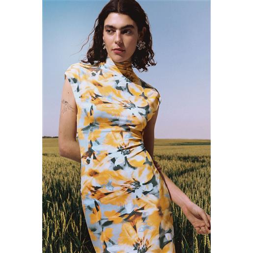 Desigual, abito tubino a fiori, donna, poliammide, arancione, l