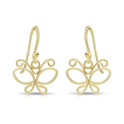 Orecchini A Farfalla Donna DKNY In Oro Con Cristalli - Design Giocoso Ed Elegante, Regalo Perfetto