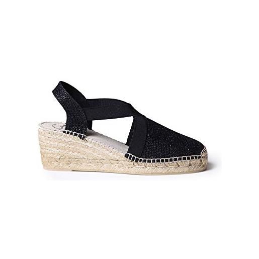 Toni Pons espadrillas da donna in tessuto di cotone - triton - nero, 39 eu