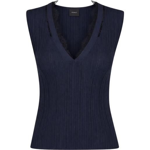 Pinko top pinko montanaia in maglia traforata