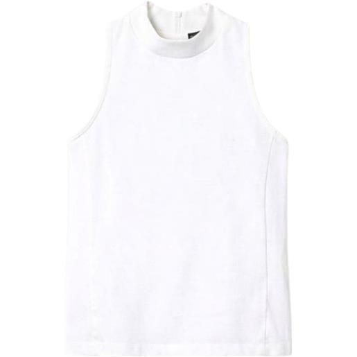 TWINSET top smanicato con collo alto in cotone interlock