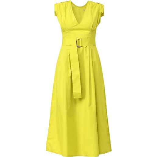 TWINSET abito lungo in cotone con cintura