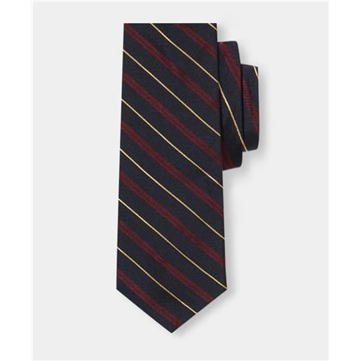 Brooks Brothers cravatta in seta regimental blu marino