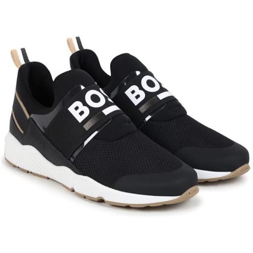 BOSS Kidswear sneakers con banda logo - nero