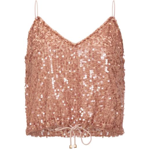 SANA OSMANI top iris con paillettes - rosa