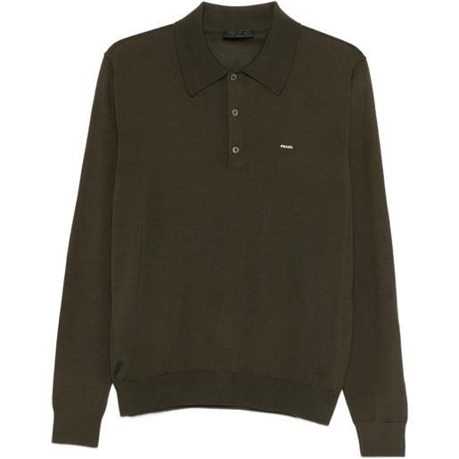 Prada polo con logo - verde