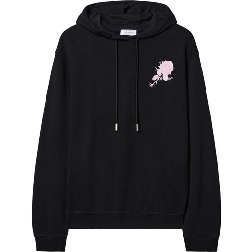 Off-White felpa roses arrows con cappuccio - nero