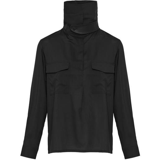 Yves Salomon blusa a collo alto - nero