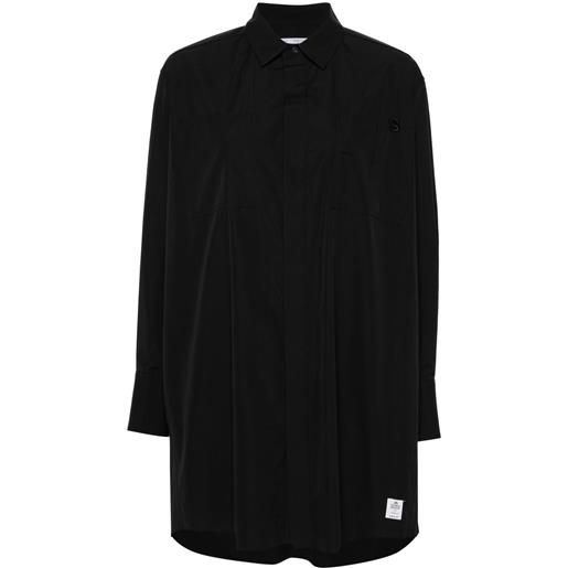 sacai camicia con ricamo - nero