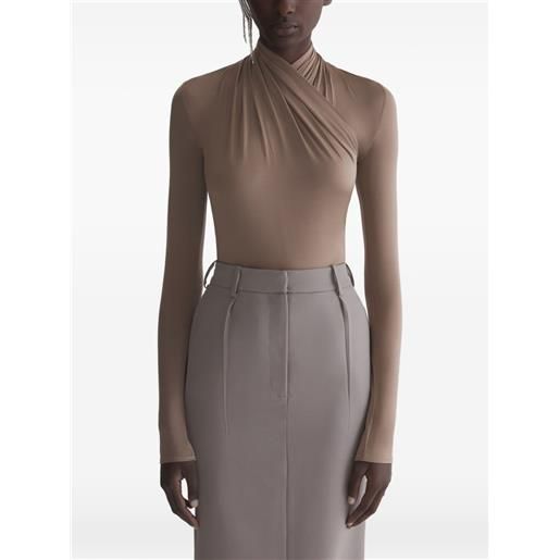 Mugler body a maniche lunghe - toni neutri