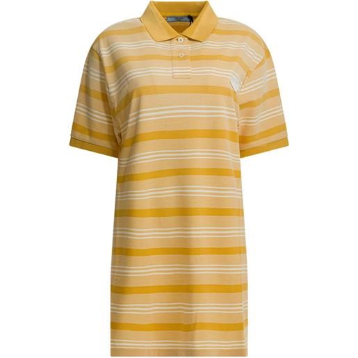 Prada abito corto a righe con maniche corte - giallo