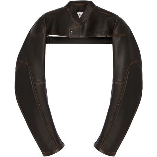 Courrèges giacca crop con logo goffrato - nero