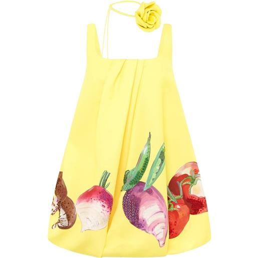 Leo Lin suki puff printed mini dress - giallo