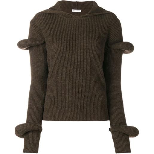 JW Anderson felpa con cappuccio in maglia - verde