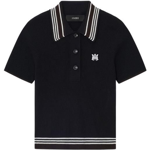 AMIRI polo ma a righe - nero