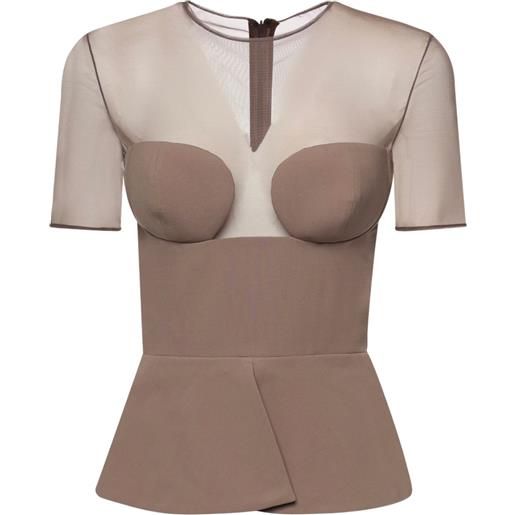 Nensi Dojaka blusa con peplum - marrone