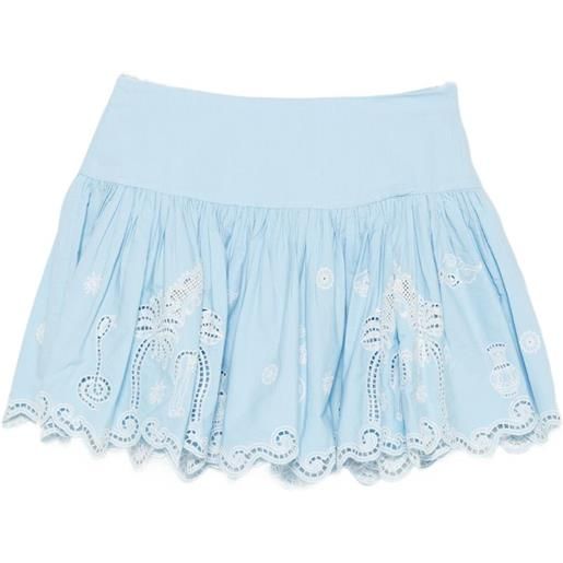 ALEMAIS minigonna maizy con orlo a smerlo - blu