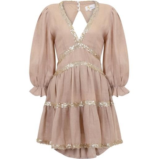 SANA OSMANI abito corto miriam con scollatura posteriore - rosa