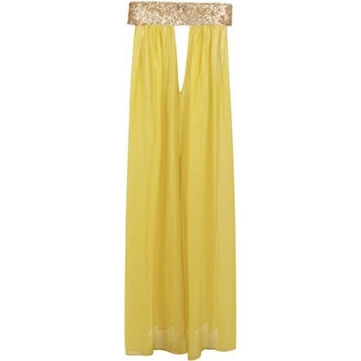 SANA OSMANI abito lungo hera con paillettes - giallo