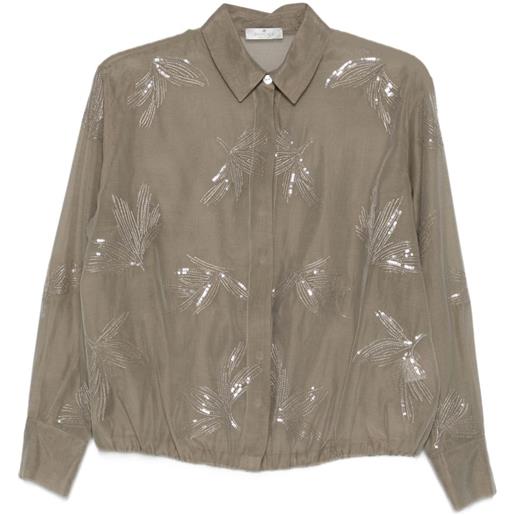 PANICALE blusa con paillettes - toni neutri