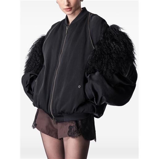 ARTICLE TEN bomber con inserti in shearling - nero