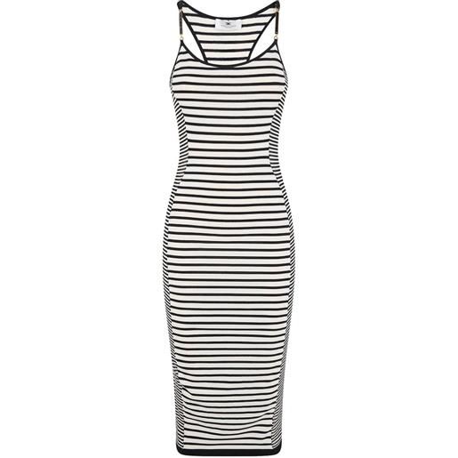 Elisabetta Franchi abito midi a righe - bianco