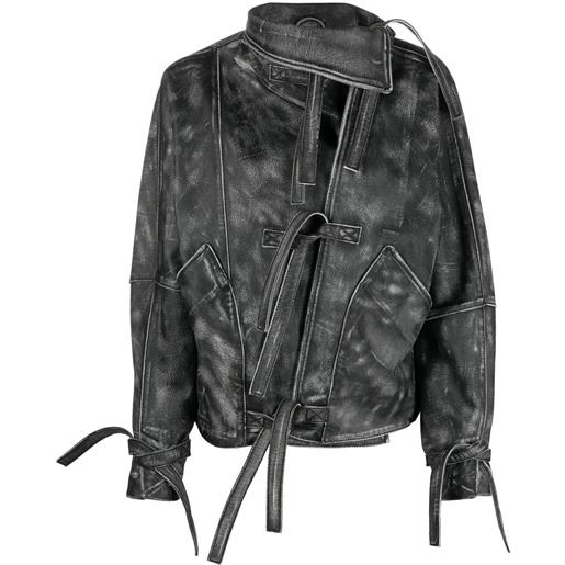 Manokhi giacca selene con stampa - nero