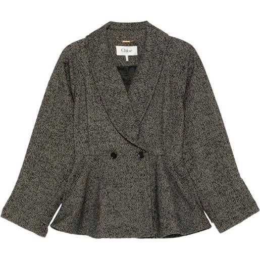 Chloé giacca doppiopetto svasata - grigio