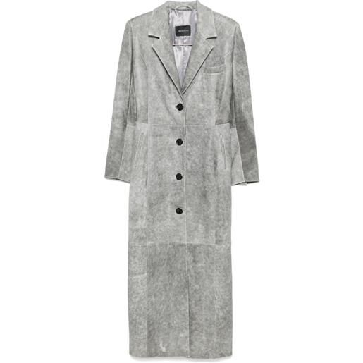 Manokhi cappotto in pelle - grigio