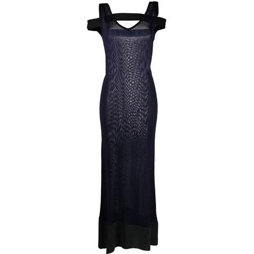 Jacquemus abito lungo semi trasparente - blu