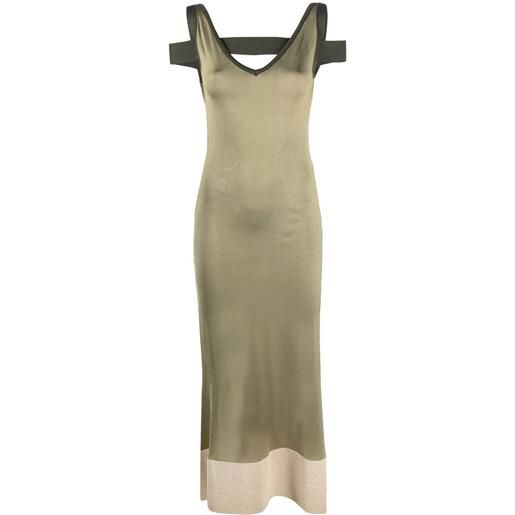 Jacquemus abito midi con scollo a v - verde